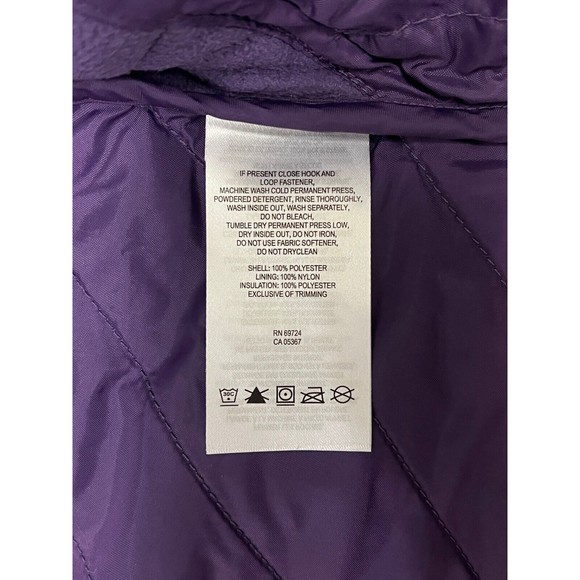 Columbia Vest Womens Medium Purple Fleece Quilted Full Zip Sleeveless Pockets - Picture 8 of 10